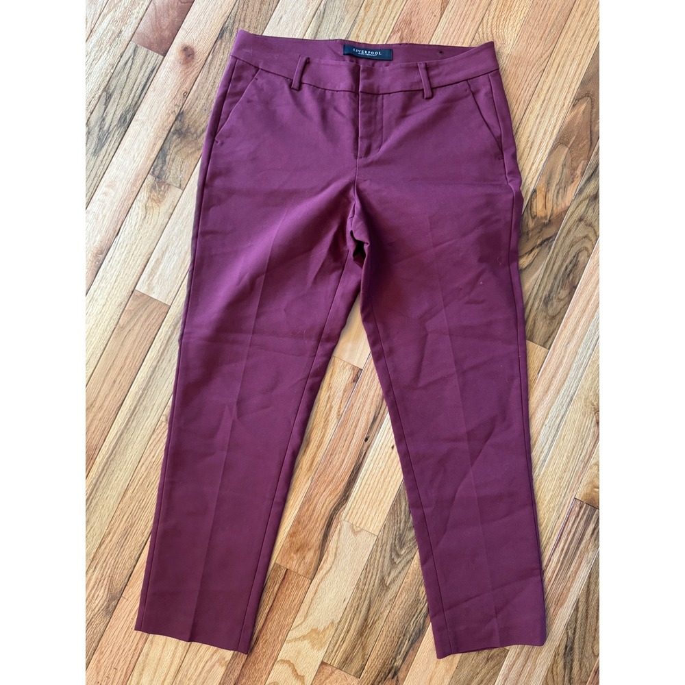 Liverpool Zinfandel Burgundy Slim Ankle Dress Pants Trousers 4/27